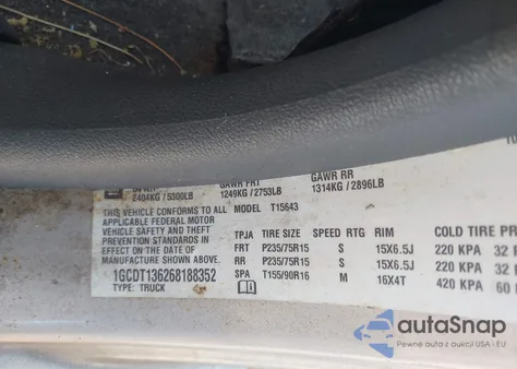 2006 Chevrolet Colorado Lt из США, поврежденный, VIN 1GCDT136268188352